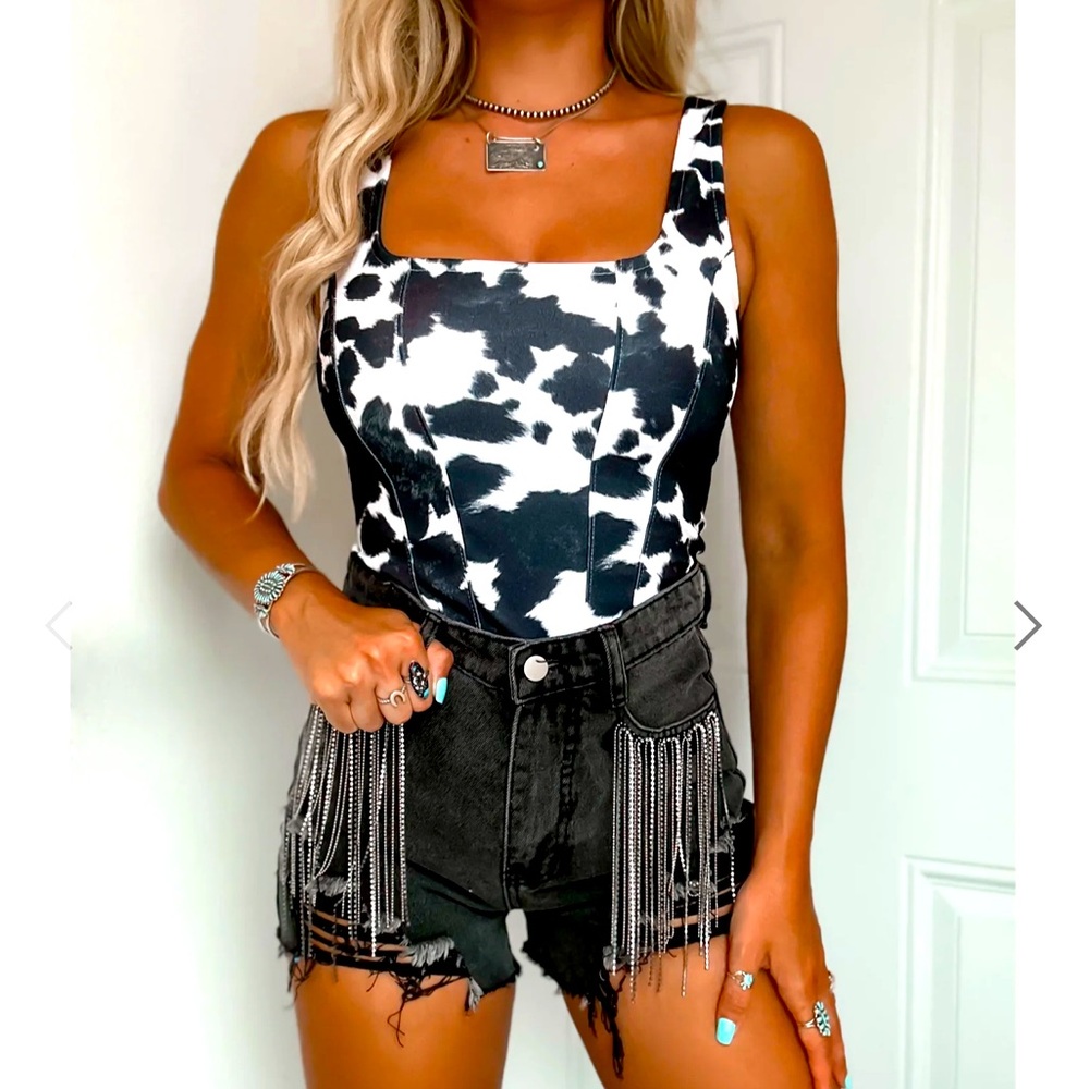 Holy cow black tank top